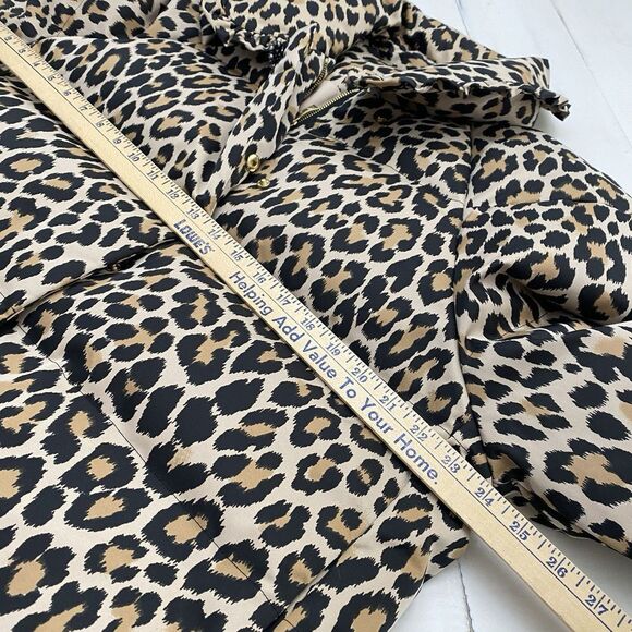 NWT Kate Spade Run Wild Leopard Puffer Ruffle Collar Jacket Women's Size 16 - Picture 16 of 16